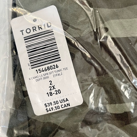 Super Soft Green Camo Maternity Tunic Tee Army Size 2X - Picture 8 of 8